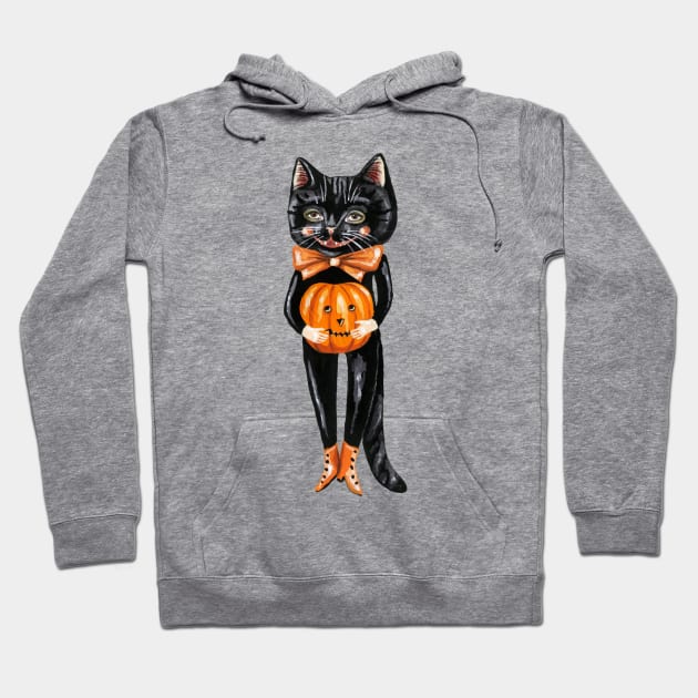 Black cat with pumpkin Hoodie by KayleighRadcliffe